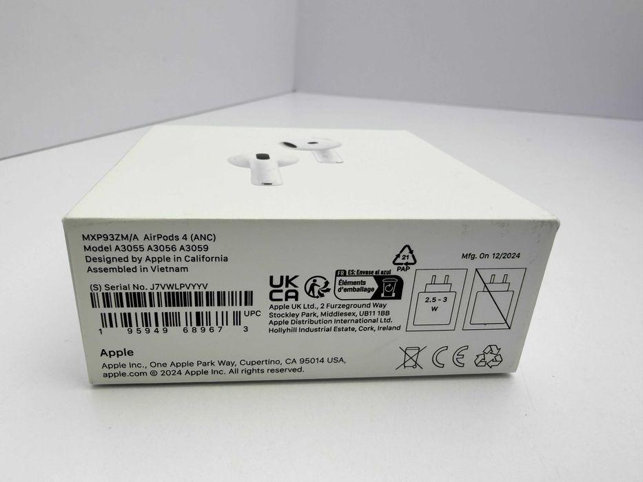 Słuchawki bezprzewodowe Apple AirPods 4 MXP93ZM/a. SN J7VWLPVYYV
