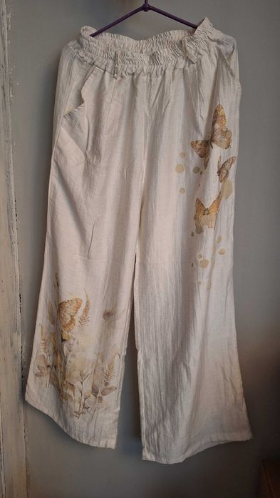 Spodnie lniane włoskie