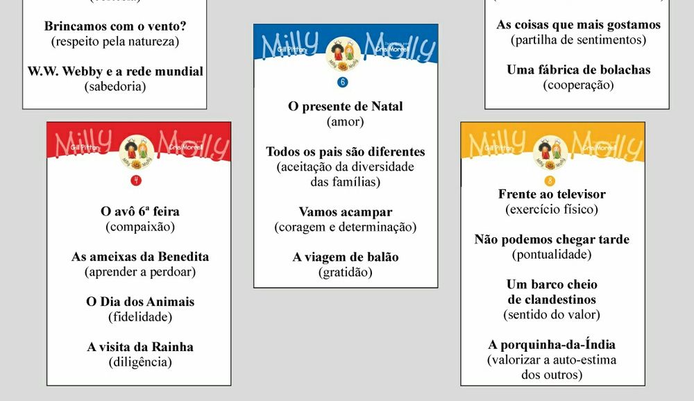 Milly e Molly - livros ditáctico infantil - NOVA