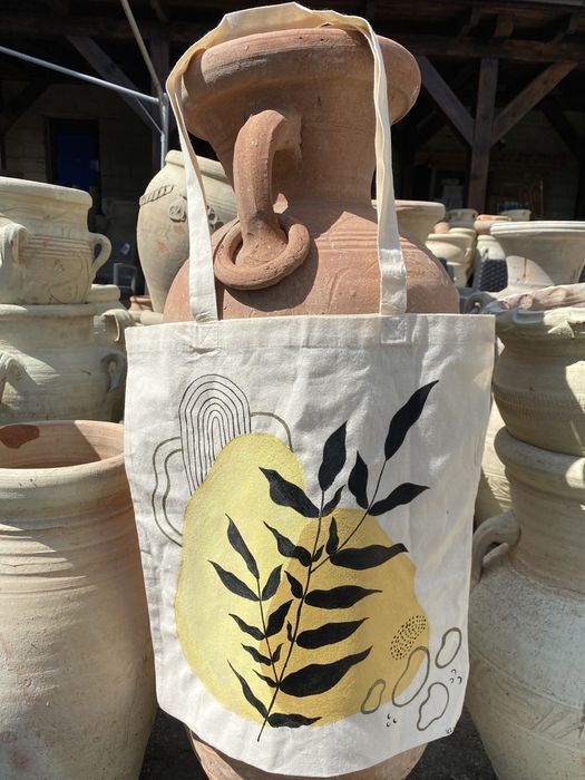 Bawelniana torba eco torebka shopper boho minimalizm liście kwiat