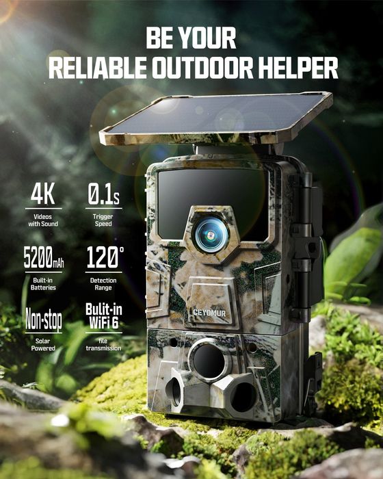 Фотопастка, мисливська камера ceyomur cy75 trail camera 64mp wi-fi