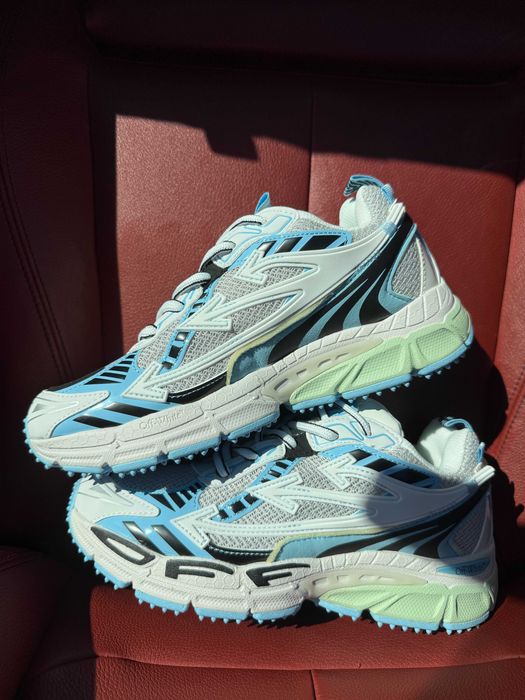 (БЕЗ ПЕРЕДОПЛАТИ) Off-White Be Right Back White Blue оф вайт кросівки білі сині
