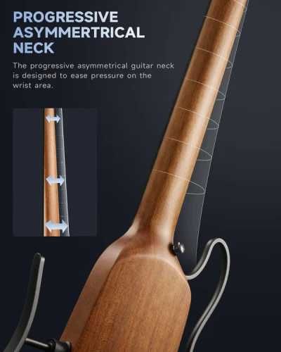 DONNER HUSH-X NATURAL gitara elektryczna + pokrowiec + akcesoria