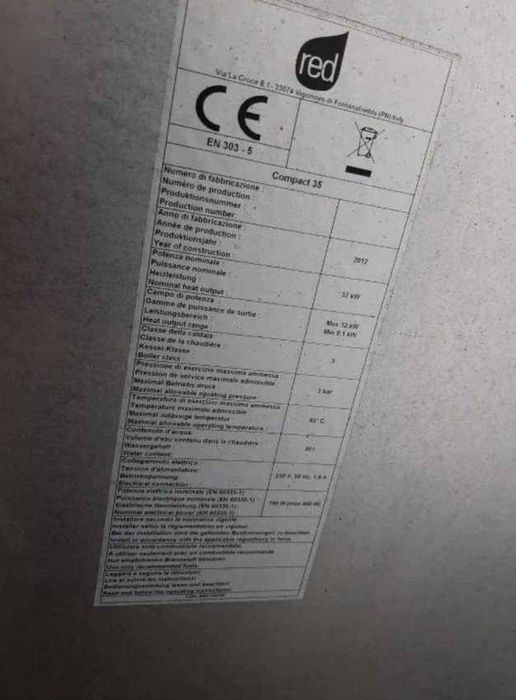 Caldeira Pellets 76h trabalho Red Compact 35