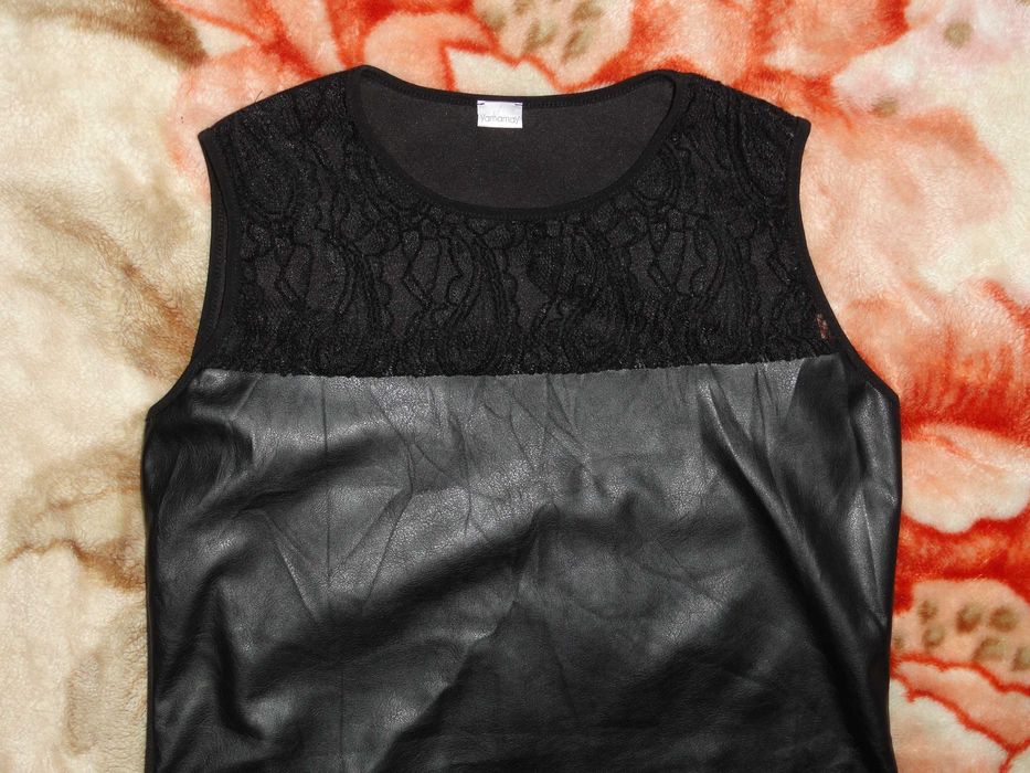 Стрейчевое кожаное платье (р.M эко кожа)