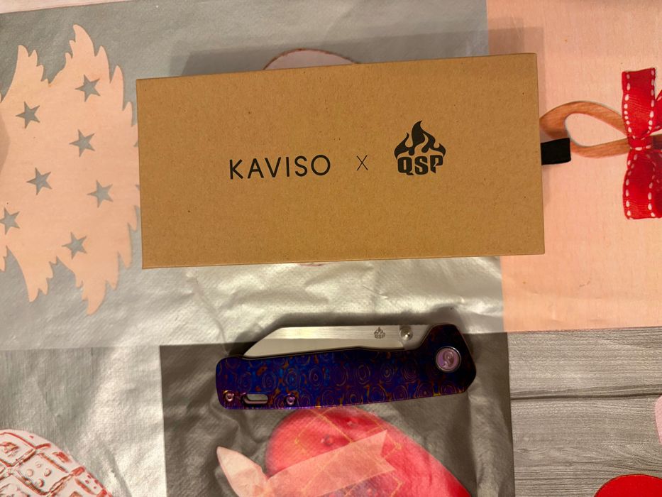Nóż składany Kaviso x QSP Penguin Titanium Frame Lock with S35VN