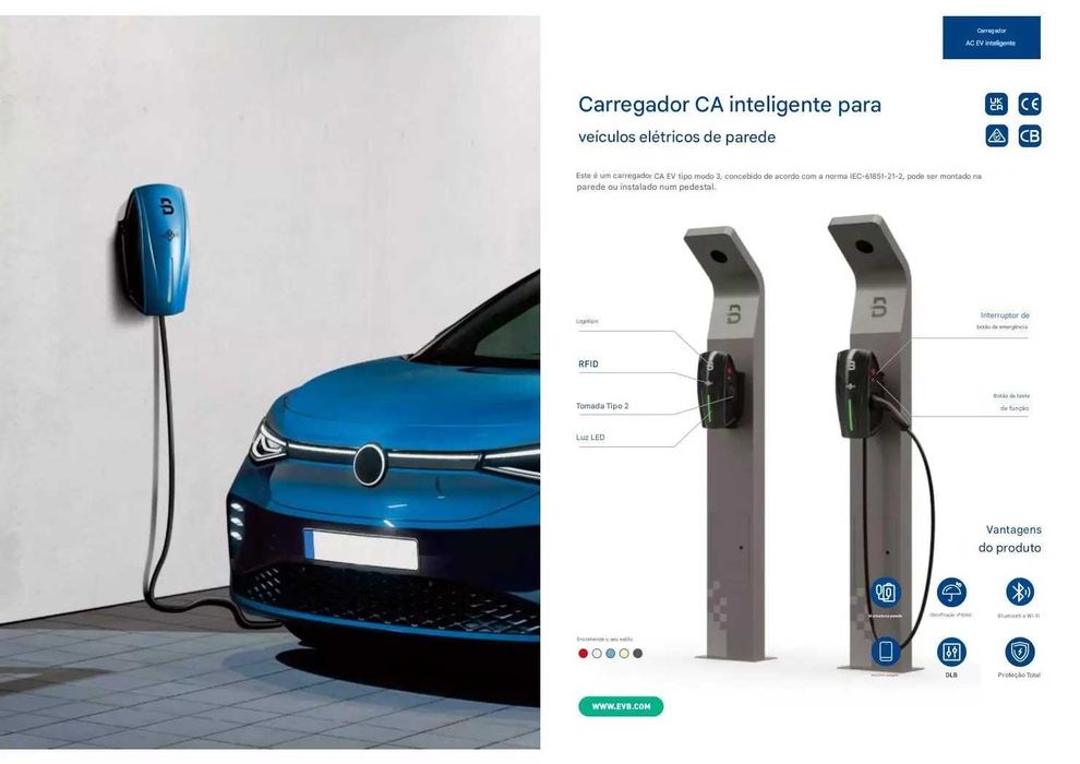 Carregador Deye, Beny BCP-A2N-L 7,4kW 32A Monofásico e Trifásico