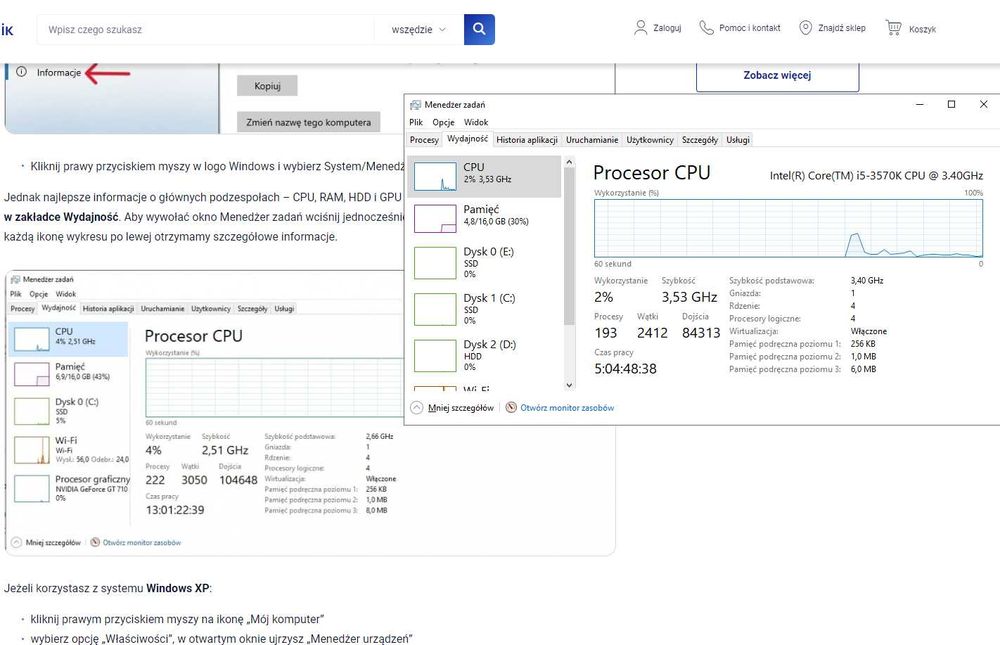 Komputer staacjonarny I5 3,5GHz, GTX 1070, 16GB Ram