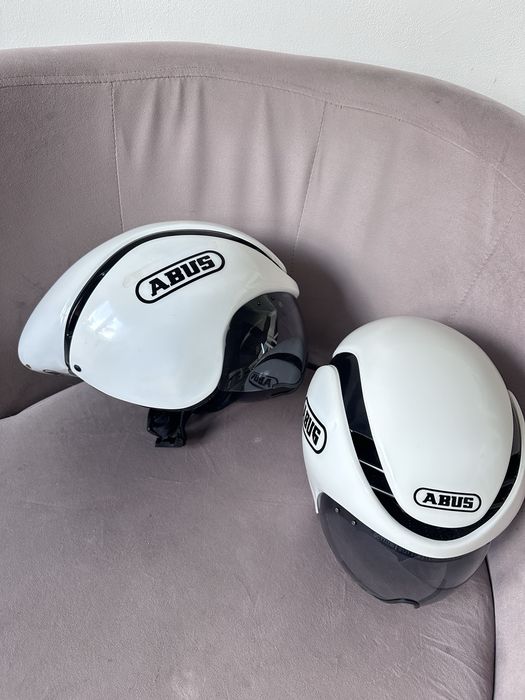 Kask czasowy / triathlonowy ABUS GameChanger TT  biały  z wizjerem