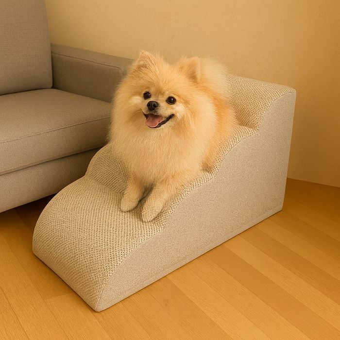 Лесенка для собак цвет бежевий, драбинка, сходинка, пандус