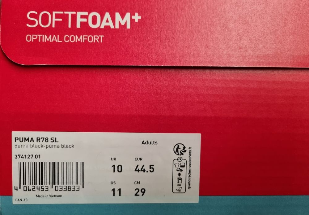 Кросівки чоловічі ПУМА (PUMA R78 SL) чорний шкіра