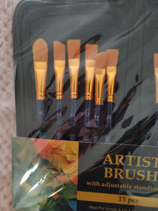 Conjunto 15 pinceis com estojo