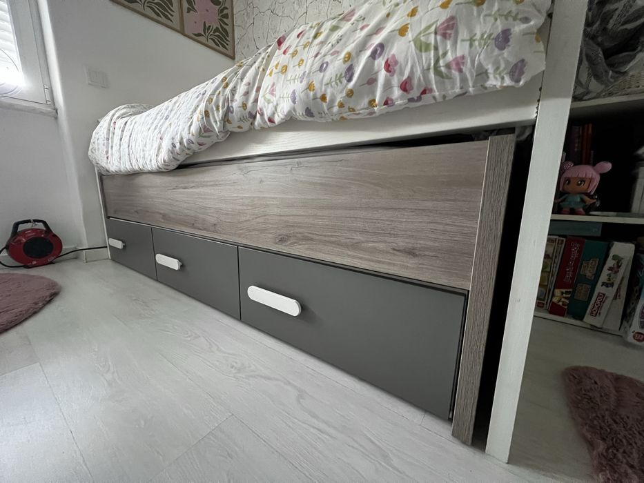 Cama solteiro com gavetão