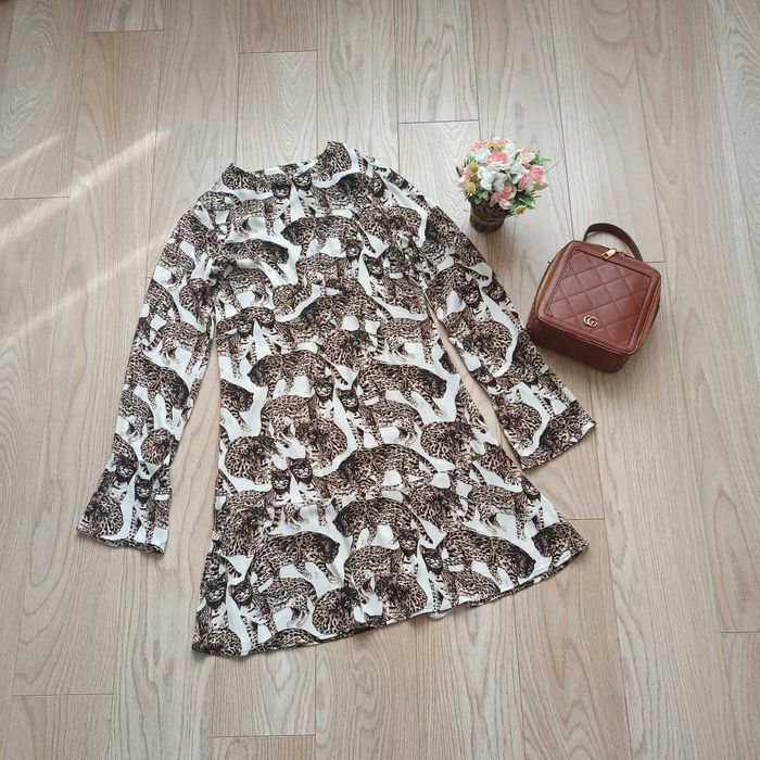 Сукня сорочка в принт, на кулісці, S