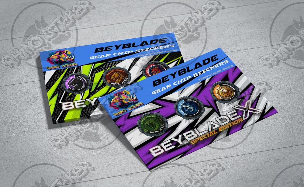 Autocolantes Personalizados Beyblade (Gear Chip 16mm) - 3un.