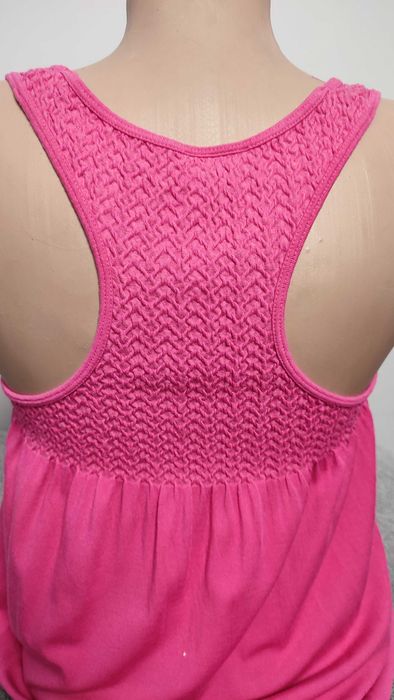 Sukienka tunika narzutka plażowa na strój kąpielowy różowa bawełna