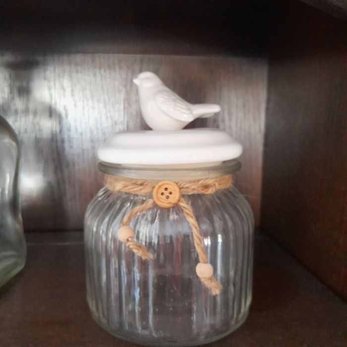 Ozdobny słoik porcelanowy ptaszek