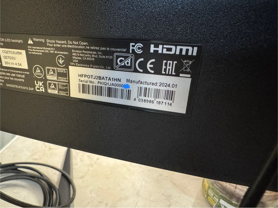 Nowy  Monitor LED AOC 27G2U/BK 27 " 1920 x 1080