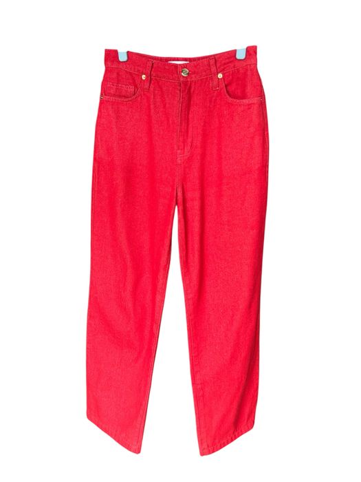 Czerwone jeansy Miu Miu straight high waist, rozmiar M