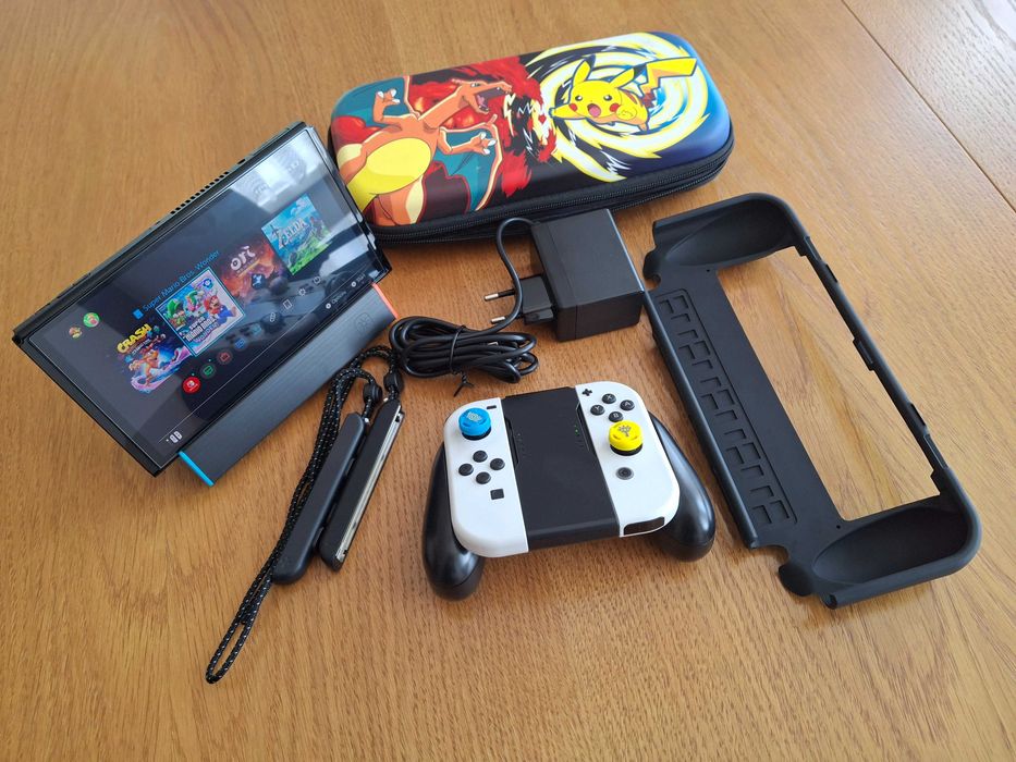 Nintendo Switch OLED ZESTAW + GRY