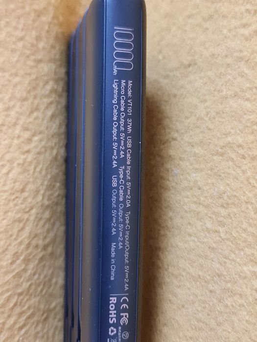 Powerbank VEEKTOMX VT101 z wbudowanymi kablami 10000mAh