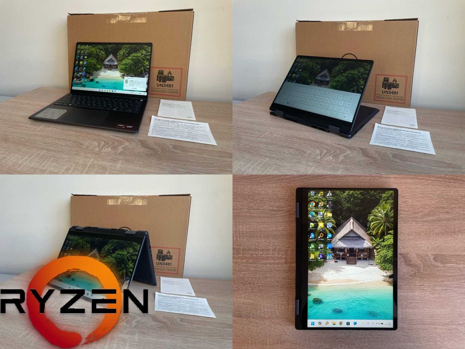 Dell 14 360° Ryzen AI 5 8640 16+ ddr5 Rdeon 760 512 Bat 13ч 1.5кг 2025