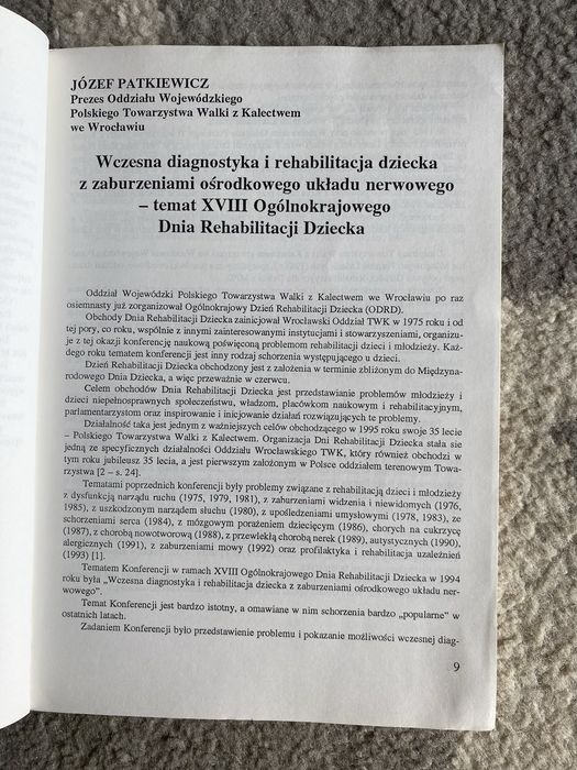 Wczesna diagnostyka i rehabilitacja dziecka