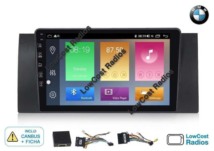 Rádio GPS ANDROID 15 — BMW E39 e E53 (Série 5 e X5) Wifi - 9 Polegadas | CARPLAY • ANDROID AUTO