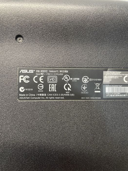 Portatil asus x551c teclado avariado