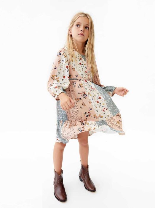 Zara sukienka nowa patchworkowa 152
