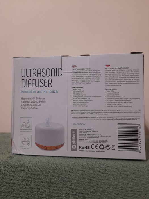 Aroma dyfuzor nawilżacz powietrza wood+ timer