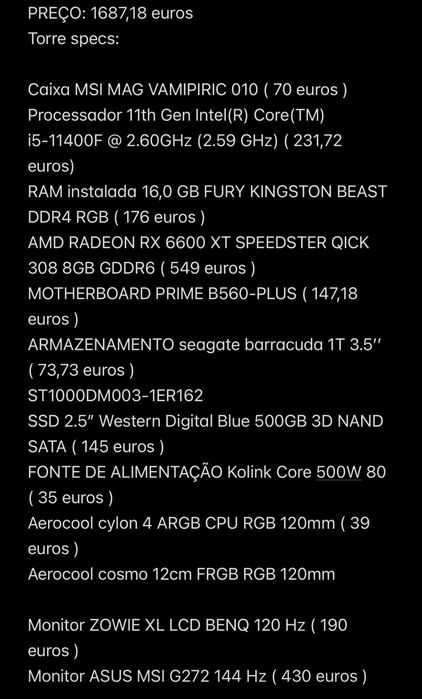 Setup Gaming ( leia a descrição )
