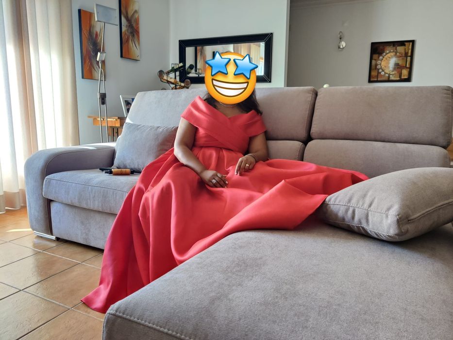 Vestido vermelho de princesa
