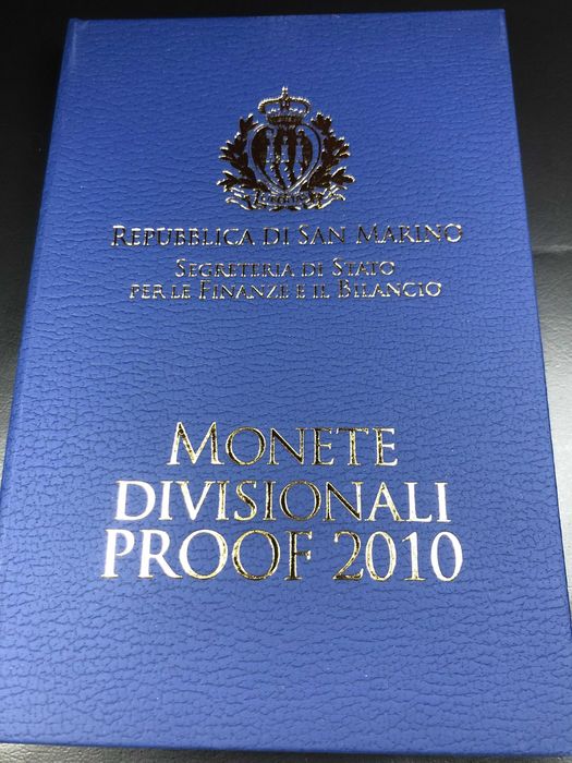 Set Anual Euros San Marino 2010 Proof com Estojo Especial