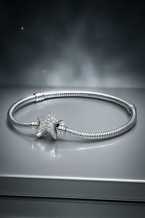 Bransoletka Pandora 18 cm srebrna nowa 2 charmsyGRATIS pudełko Pandora