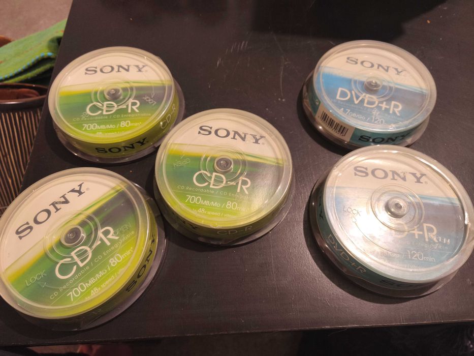 Sony Cd-recorde DVd-r caixas de 10