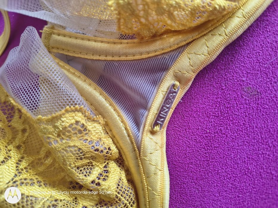 Musztardowy biustonosz KINGA 80 D