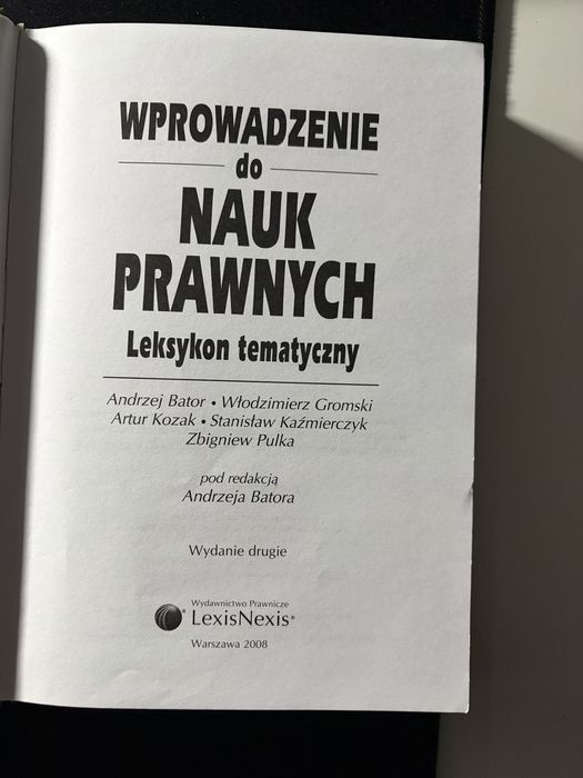 Wprowadzenie do nauk prawnych - Andrzej Bator, LexisNexis 2009