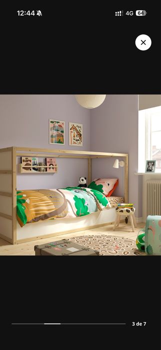 Cama + colchao crianca reversivel para beliche