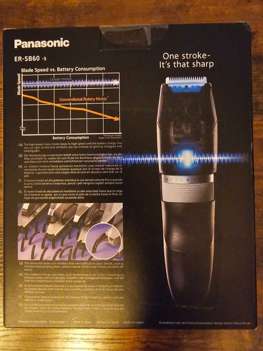 Panasonic ER-SB60-S803
Trymer Panasonic, zasilanie Akumulatorowe