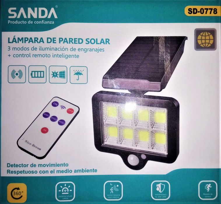 Candeeiro solar de parede exterior sensor movimento Sanda SD-0778