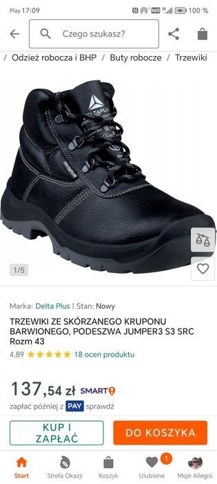 Obuwie buty BHP robocze Delta Plus r43