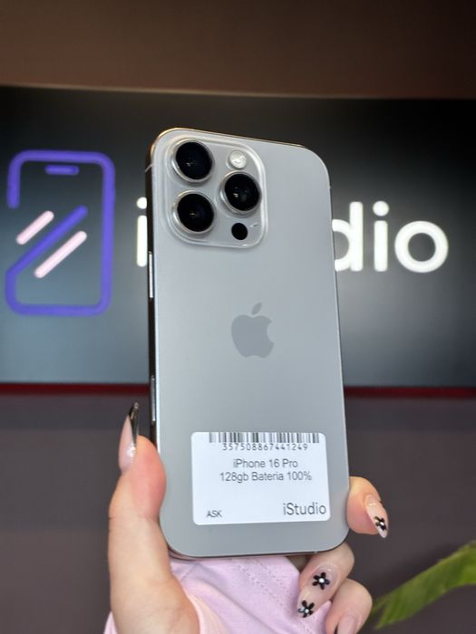 iPhone 16 Pro 128GB Tytan Naturalny- Stan bardzo dobry – Raty 0% – Wysyłka / Odbiór Warszawa GWARANCJA 12 MIESIĘCY!!!