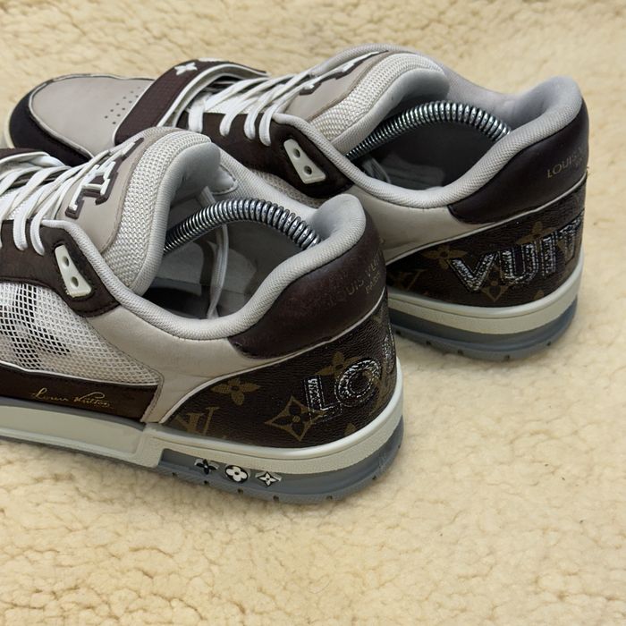 Buty Louis Vuitton LV trainers leather moka brown monogram luxury