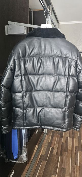 Кожанный пуховик