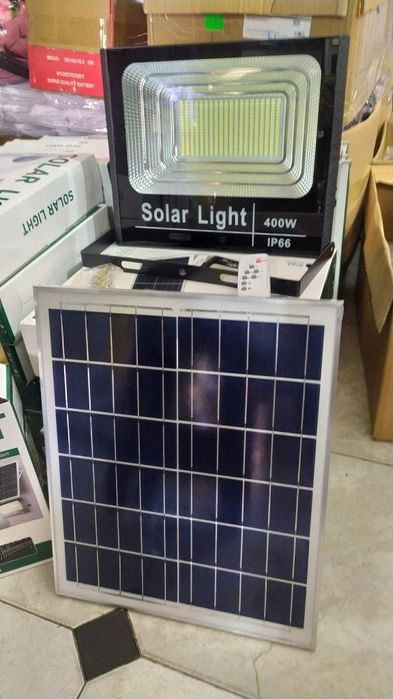 Focos projetor IP66 led 400w 6500k luz brancc painel solar com control