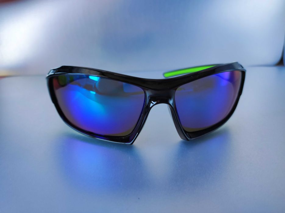 Polaryzowane Okulary Sportowe UV400 niebiesko zielone owalne