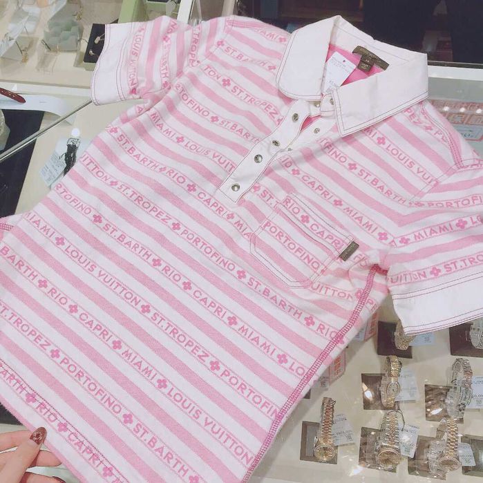 Koszulka polo damska w paski z logo Louis Vuitton