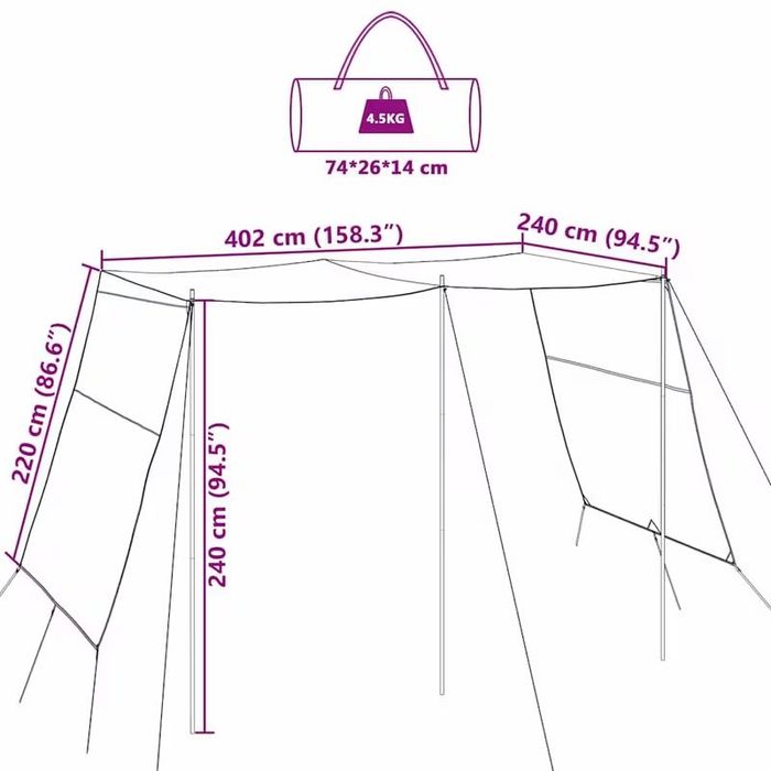 Markiza, tarp do campera, busa, przyczepy, kompaktowa po złożeniu