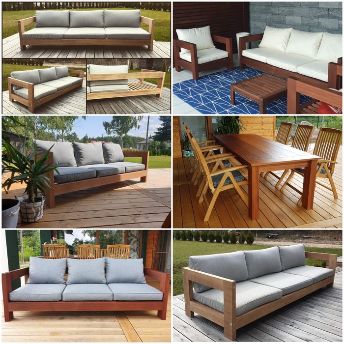 Sofa 3-4 os. tarasowa ogrodowa PREMIUM 100% drewno egzotyczne IROKO.